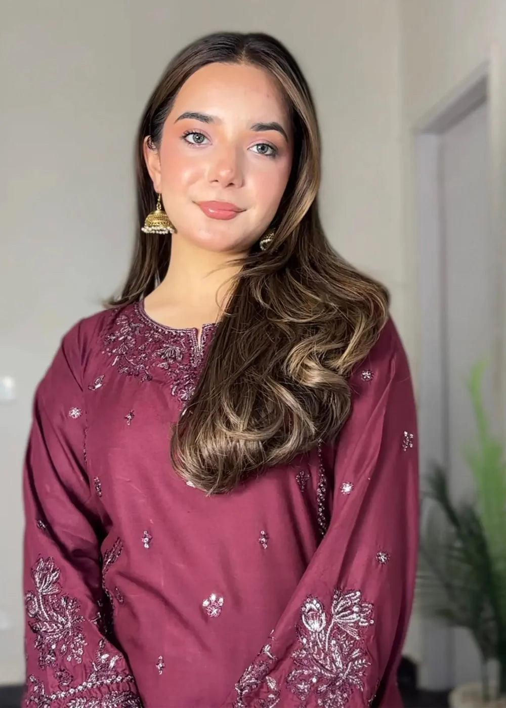 LARA EMBROIDERED 2PCS - PLUM