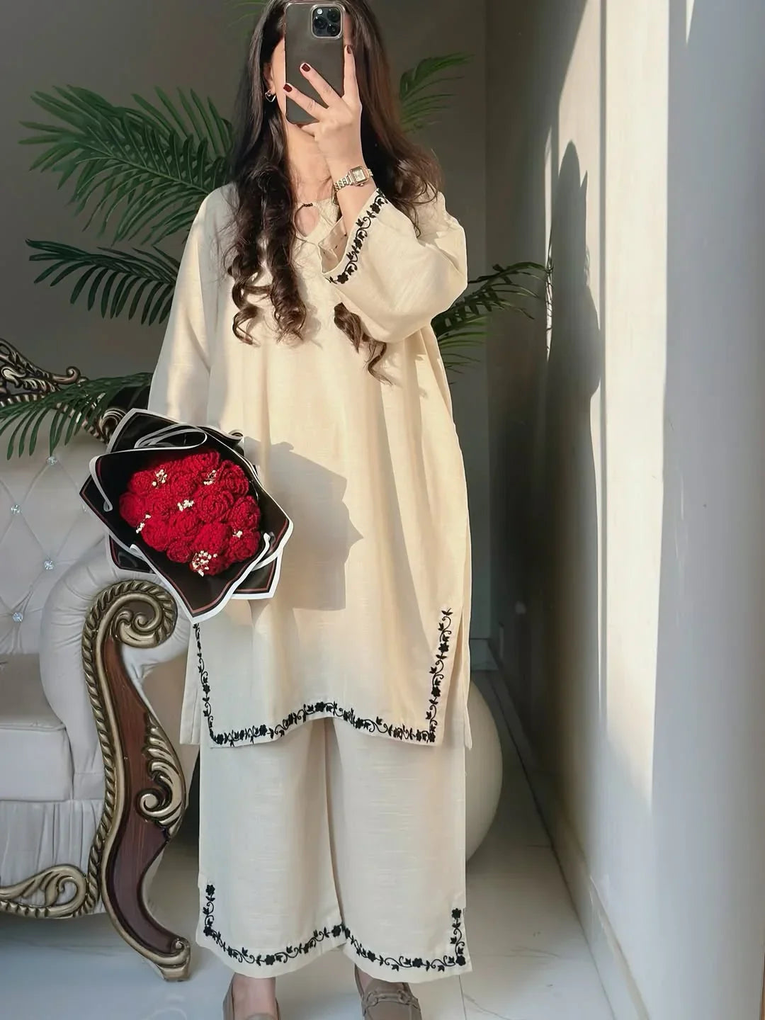Zarf Embroidered Co-ord Set