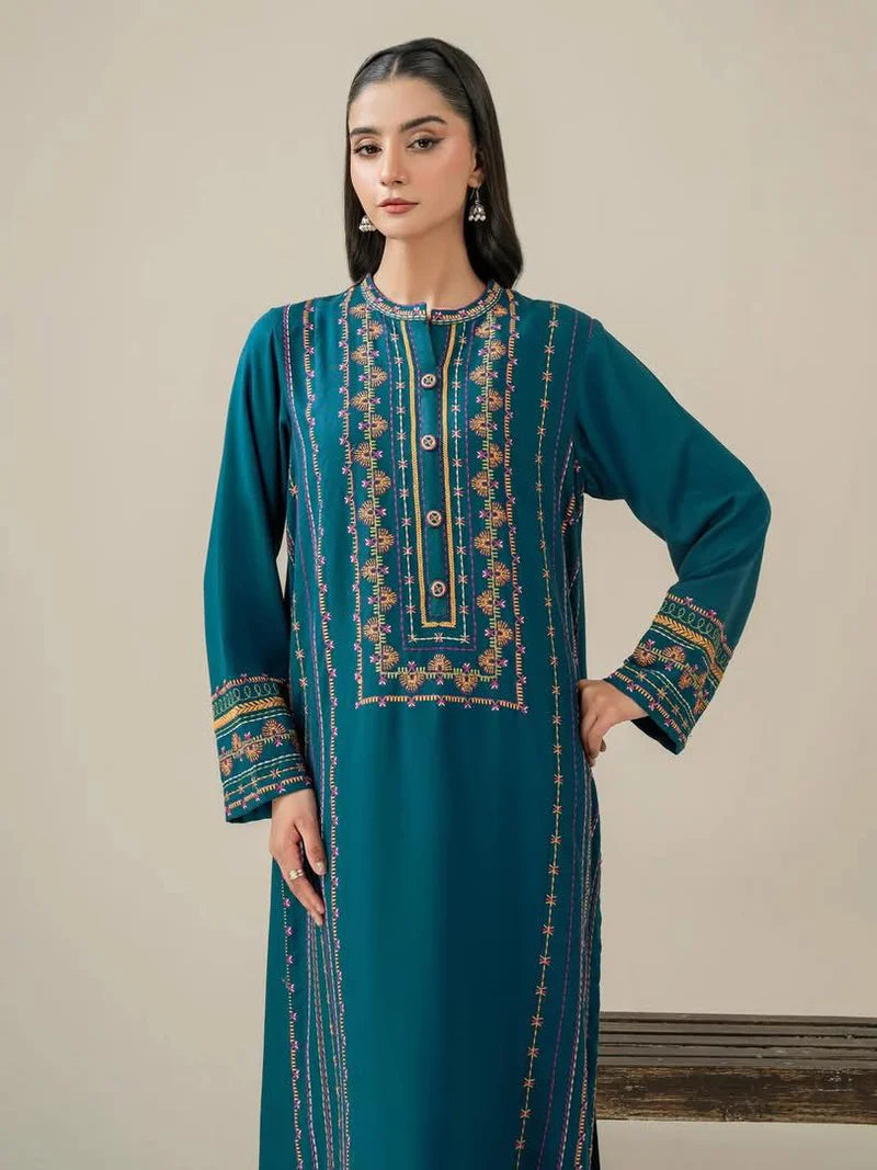 Teal Embroidered  2pc