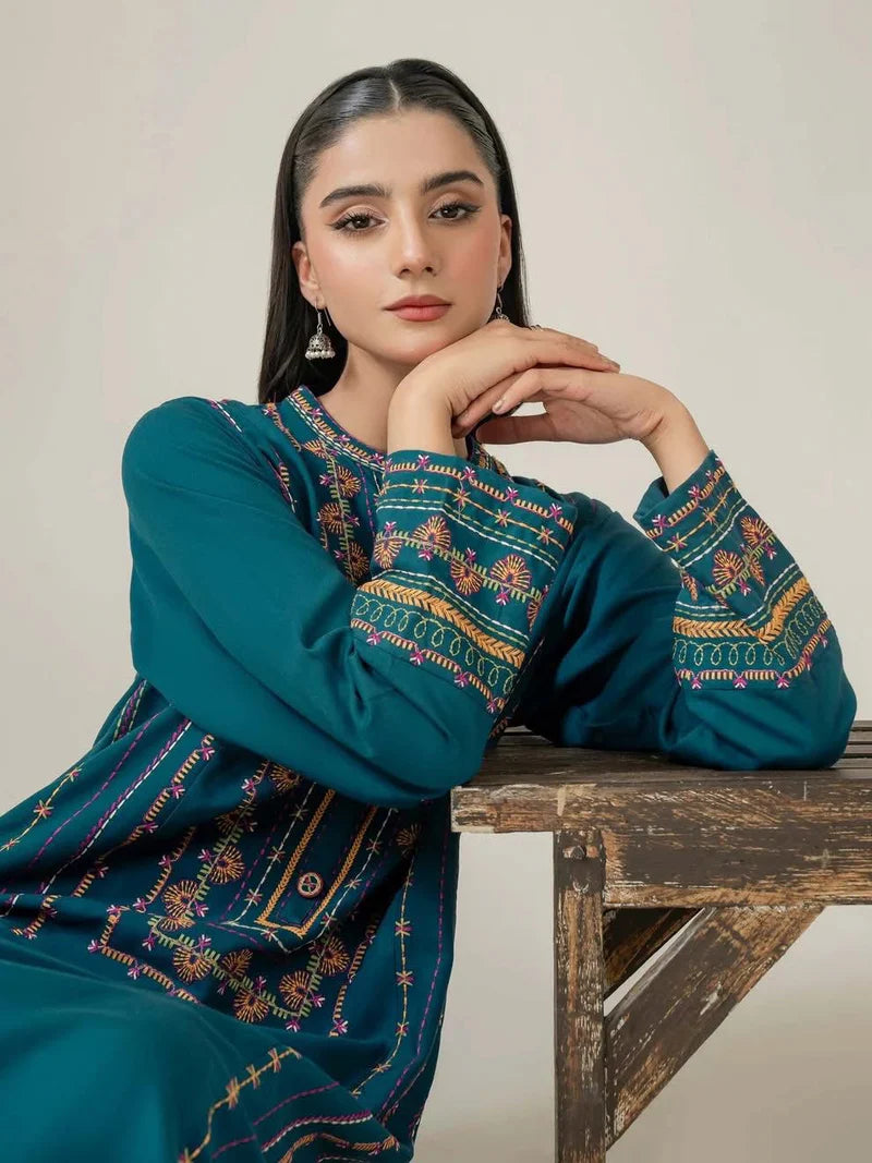 Teal Embroidered  2pc