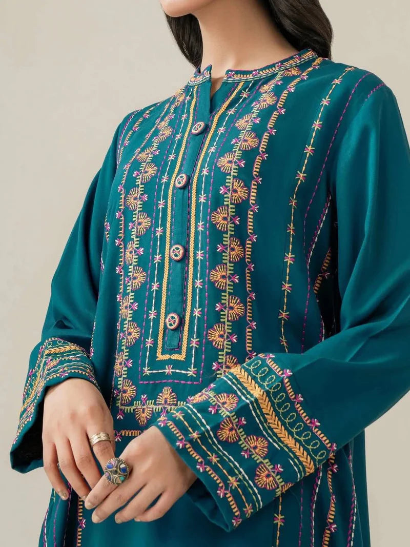 Teal Embroidered  2pc