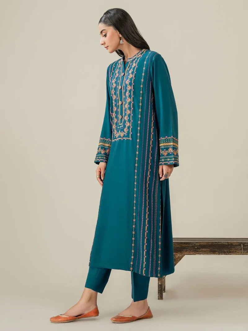 Teal Embroidered  2pc
