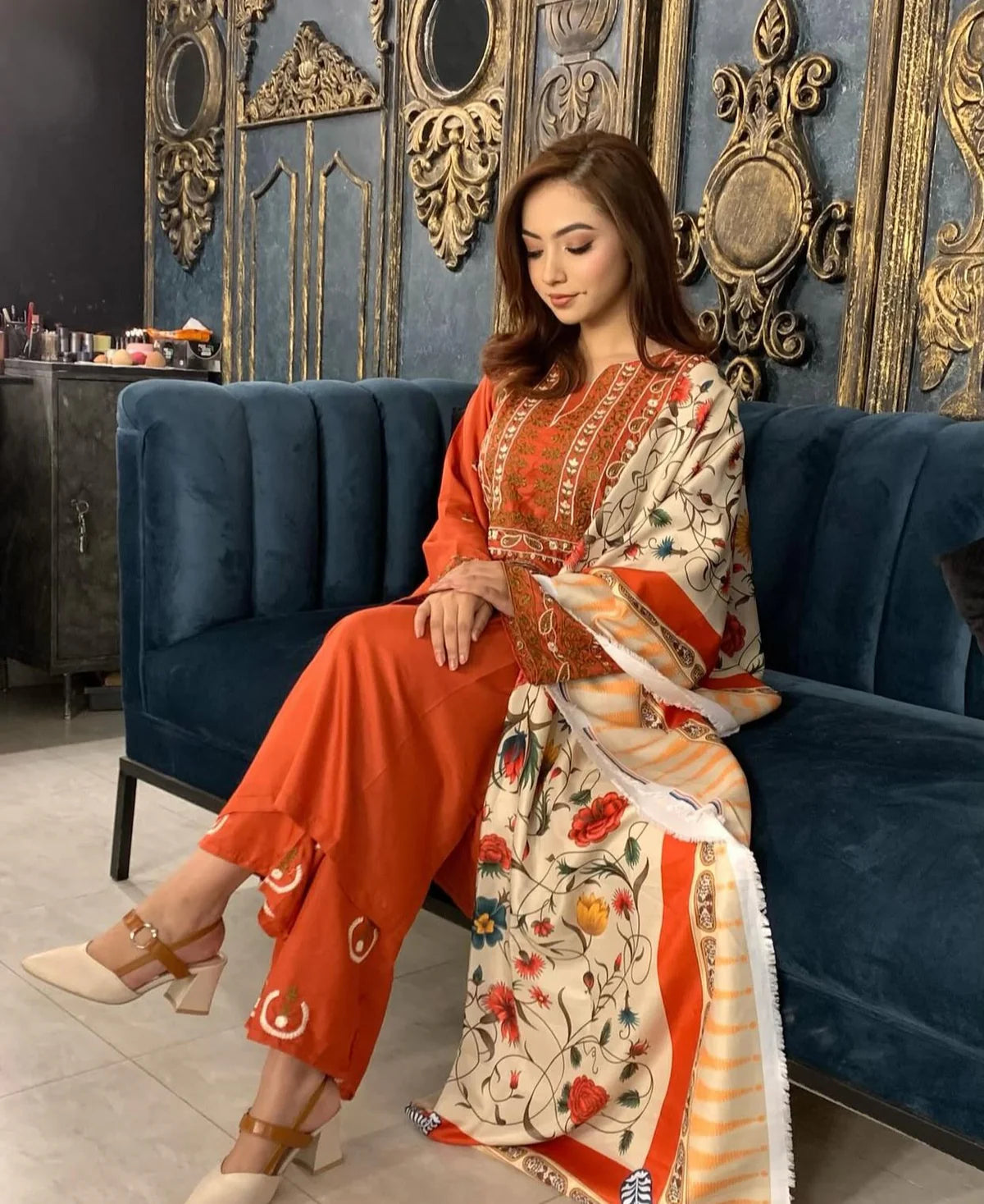 Liyana  Embroidered 3pc