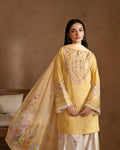 Lemon  Bloom  Embroidered   3pc