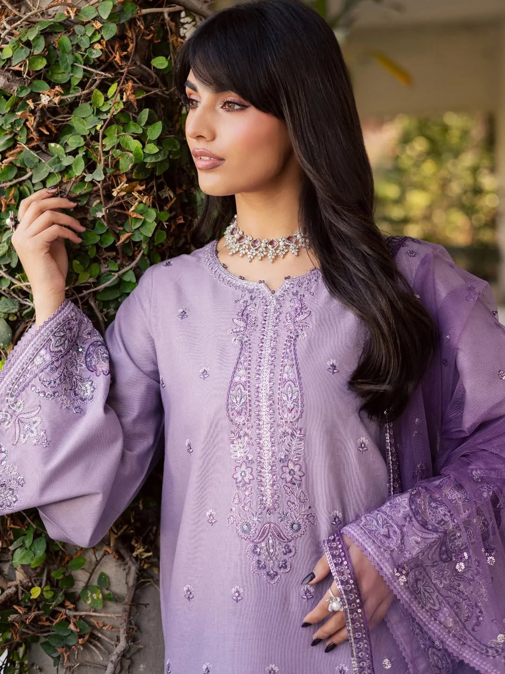Lavender Embroidered 3pc