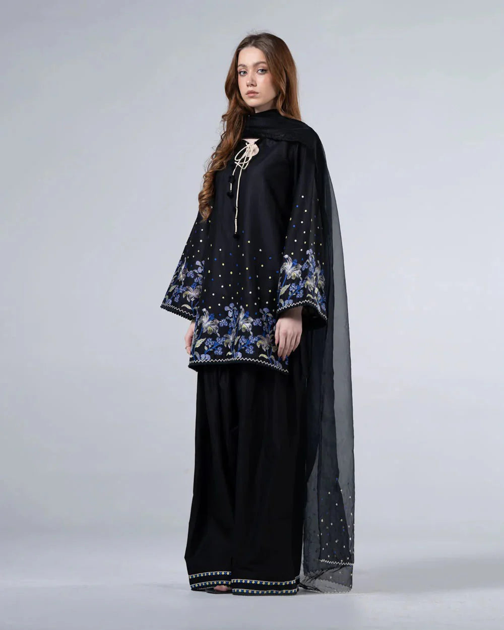 Osen   Black   Embroidered   3pc