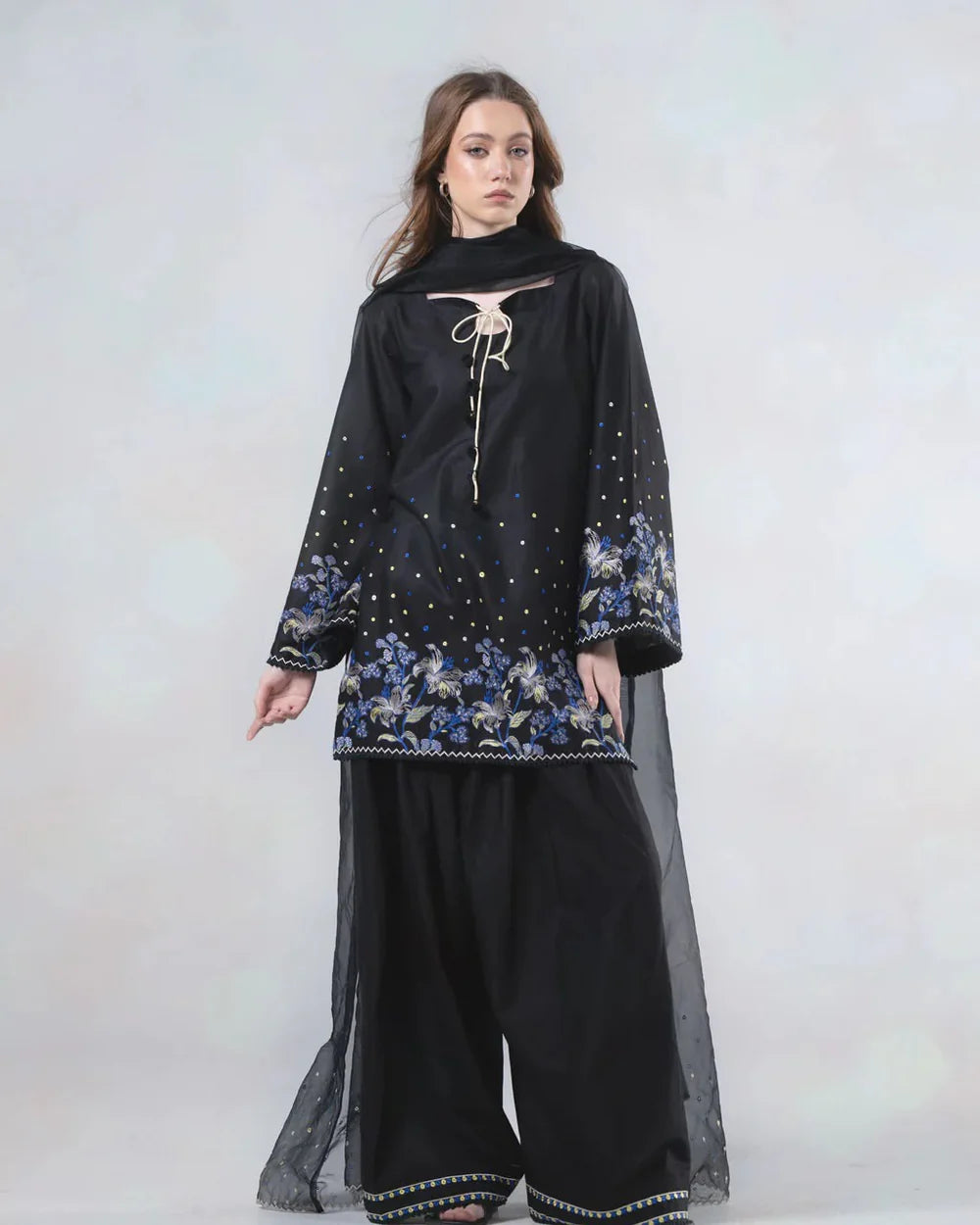 Osen   Black   Embroidered   3pc