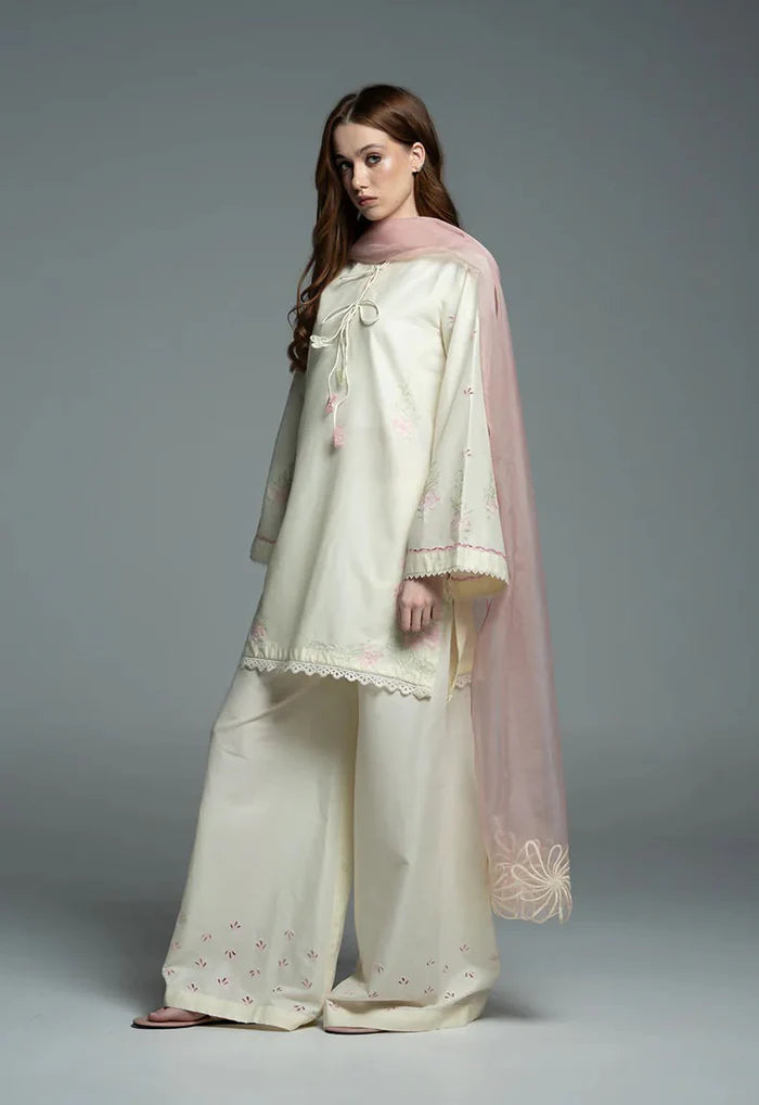 Amora   White   Embroidered   3pc