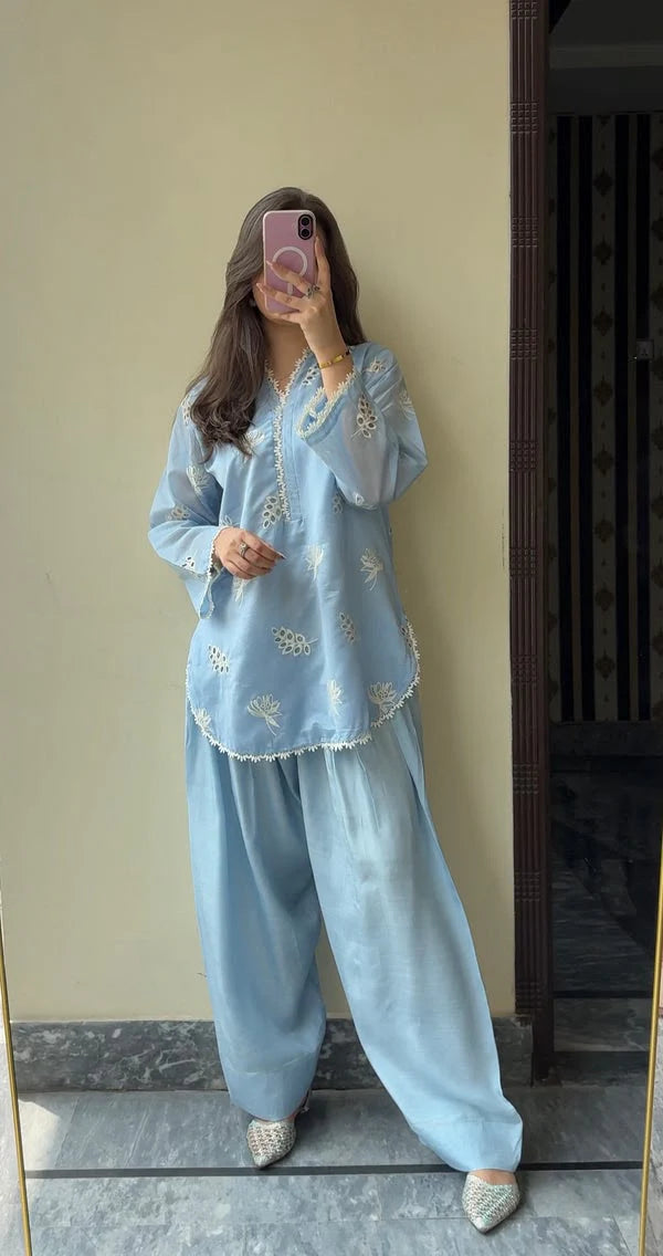 Ocean   Sky   Embroidered   2pc