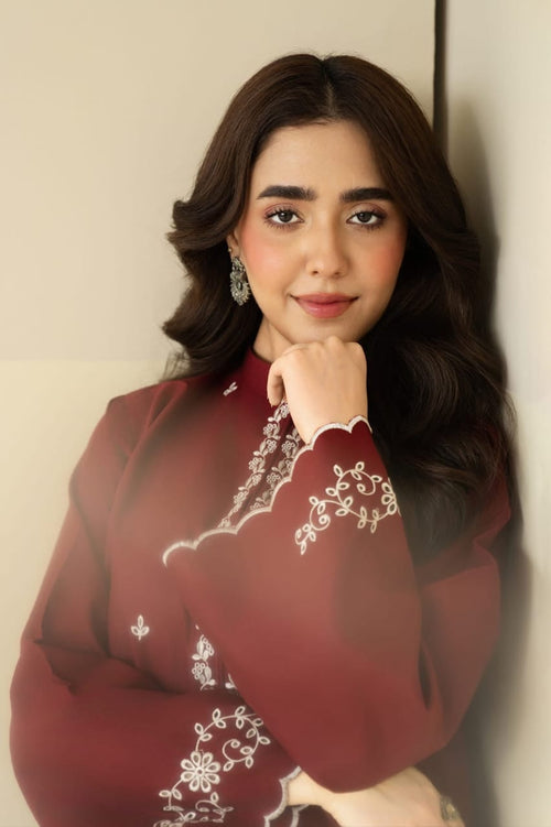 Berry Embroidered 2Pc