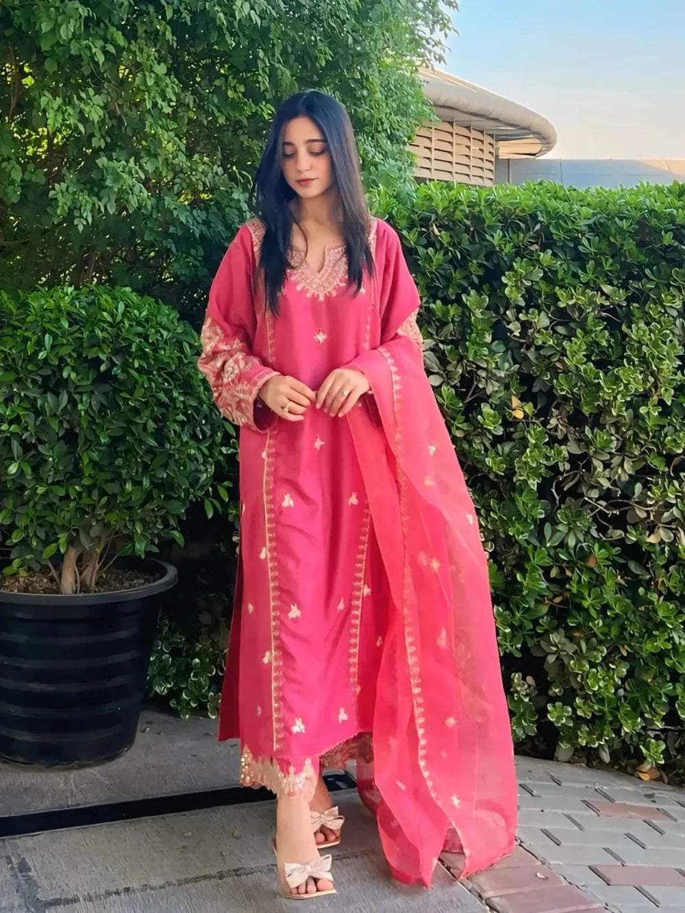 Pink Opal Embroidered 3pc