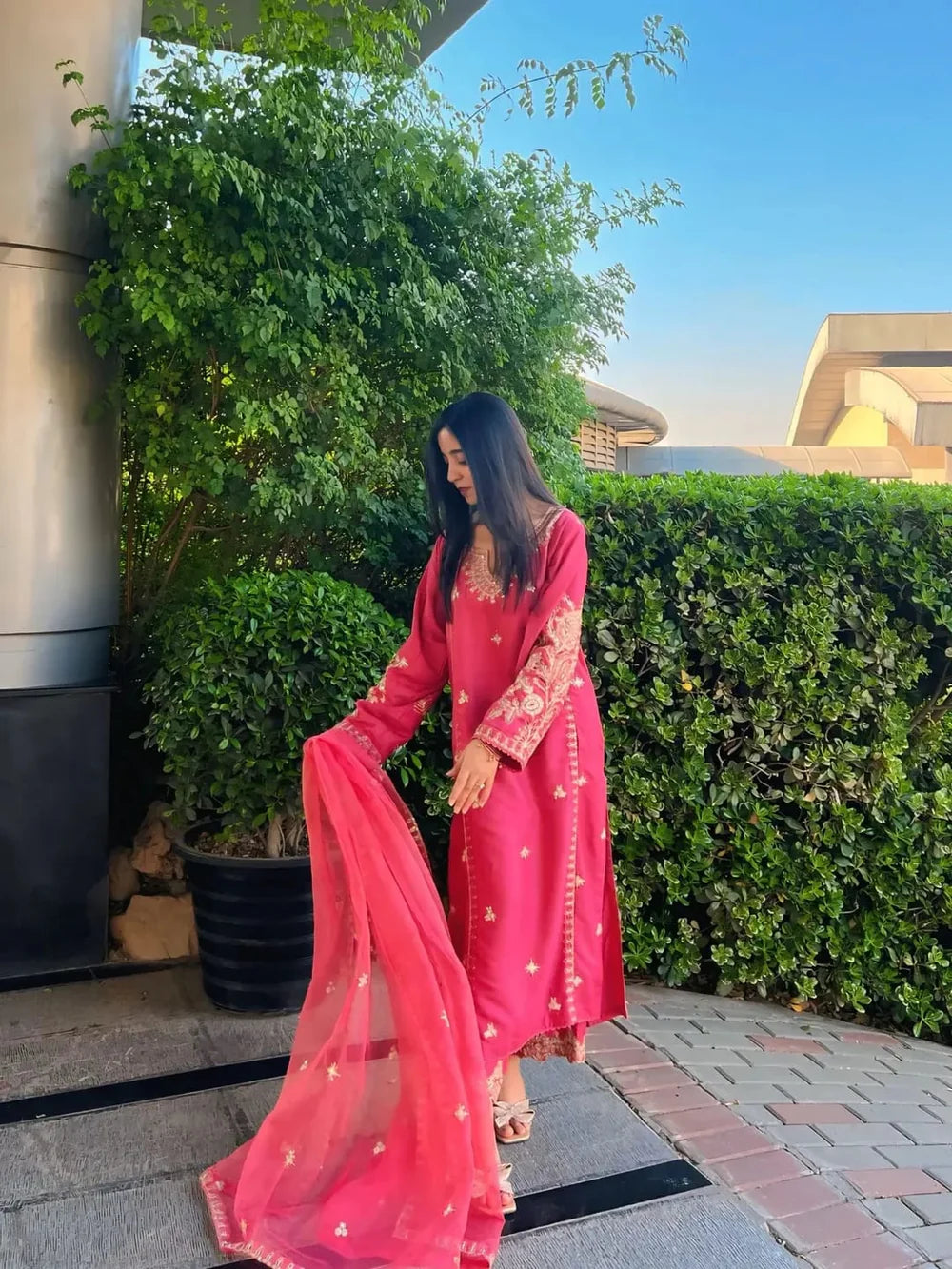 Pink Opal Embroidered 3pc