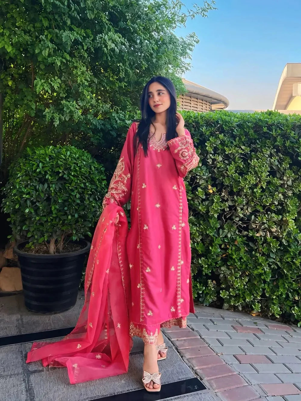 Pink Opal Embroidered 3pc