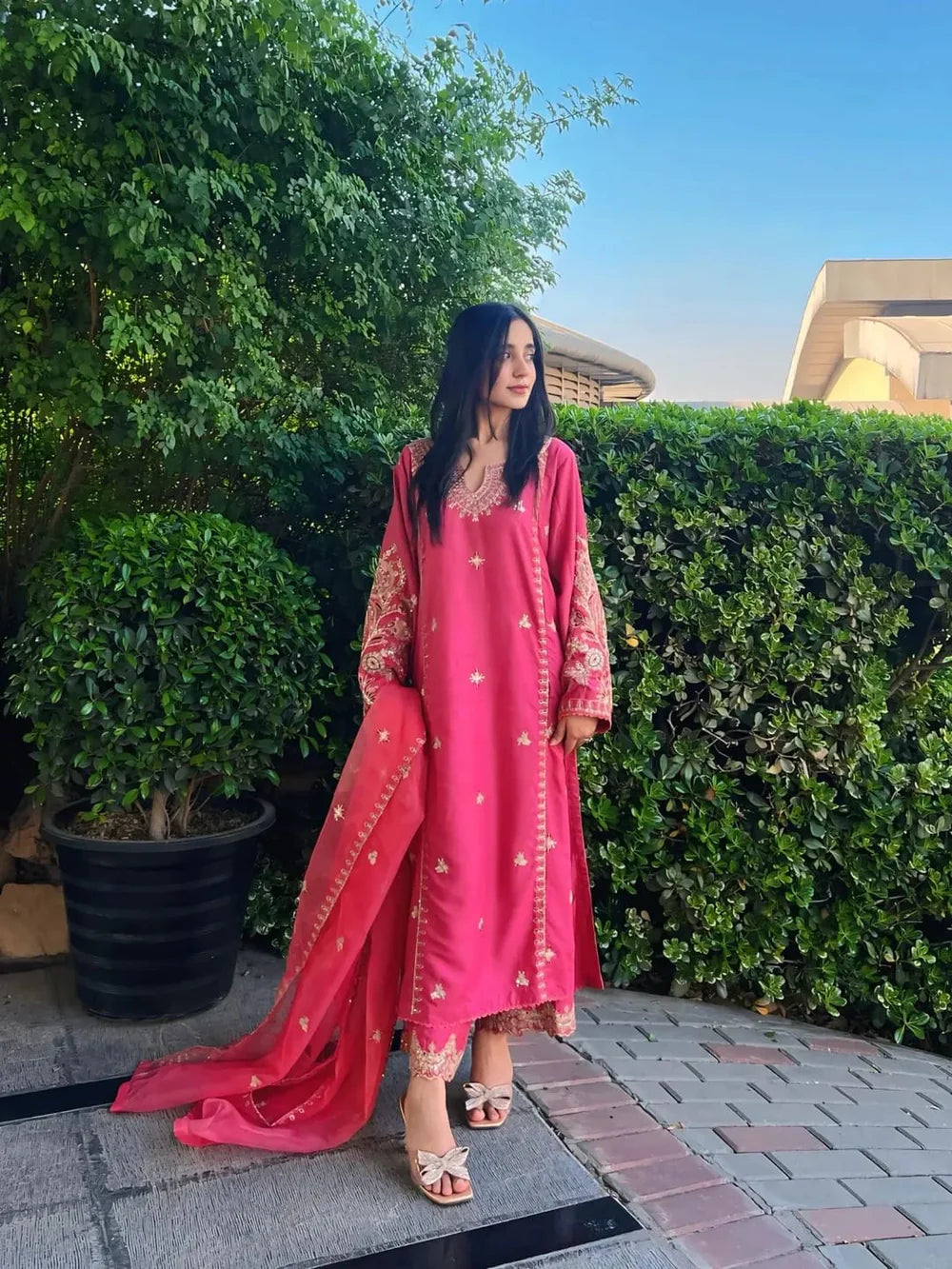 Pink Opal Embroidered 3pc
