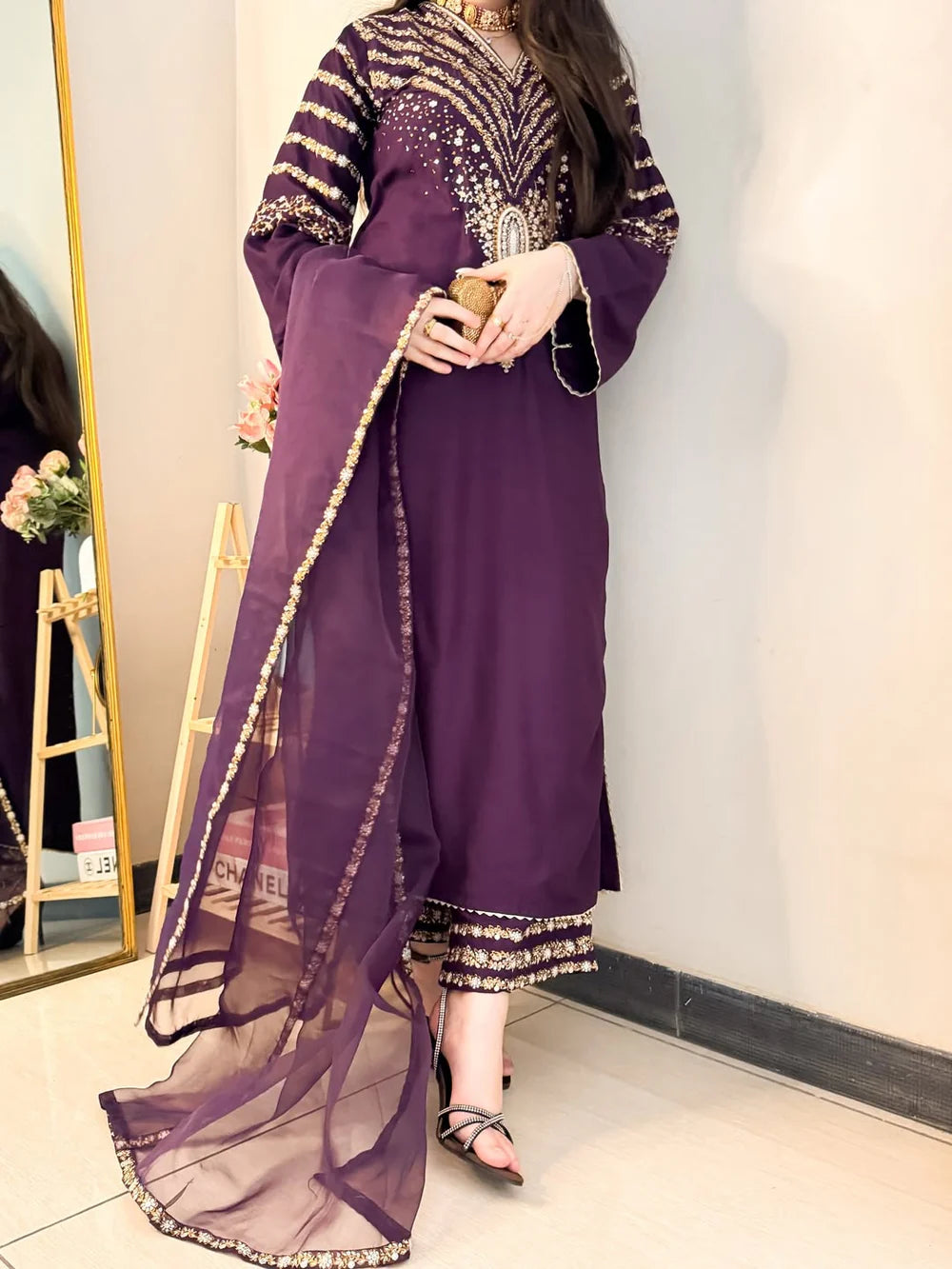 Luxe Purple Embroidered 3pc