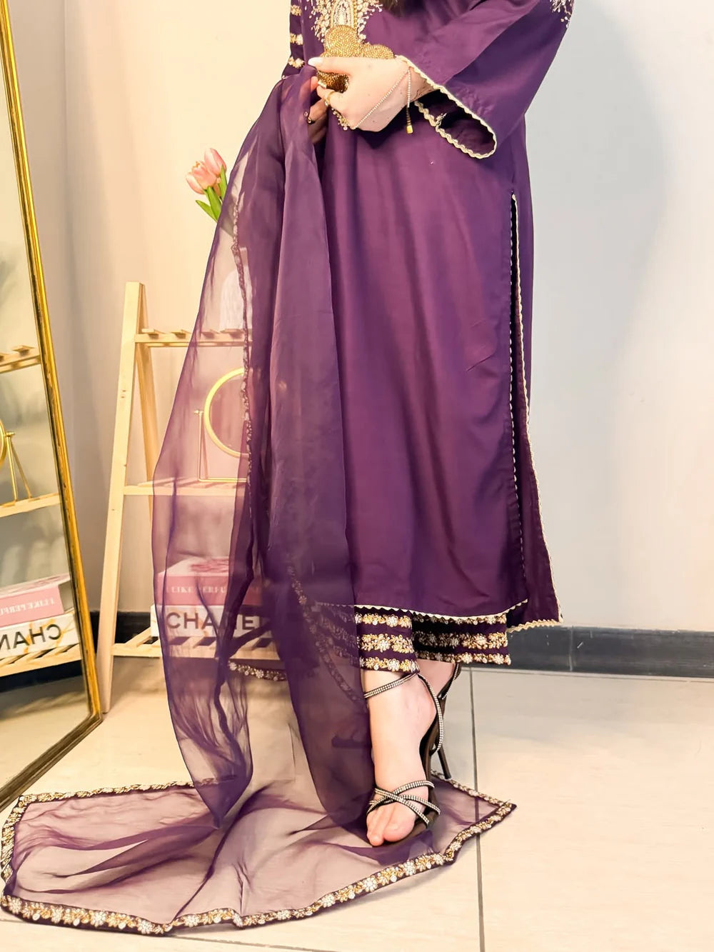 Luxe Purple Embroidered 3pc