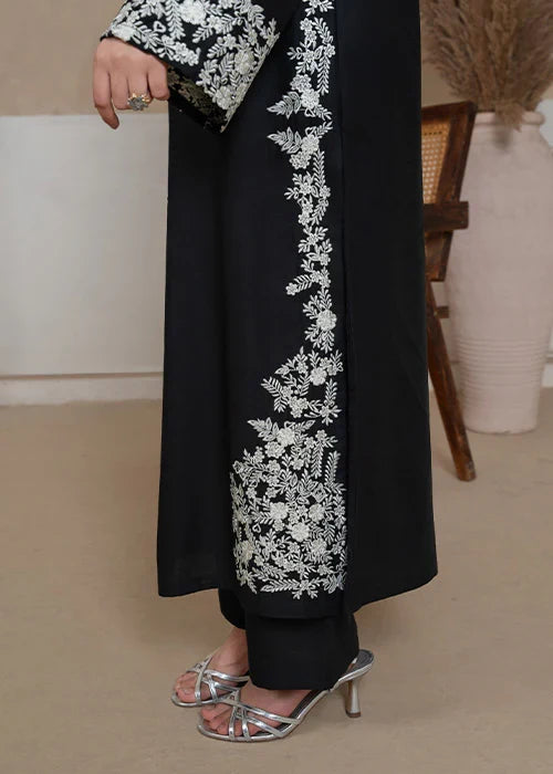 BLACK MARGARITA EMBROIDERED 2PCS