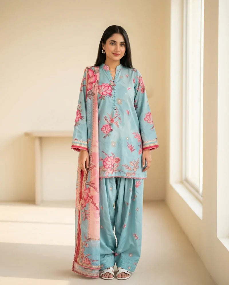 Bareen   Embroidered   3pc