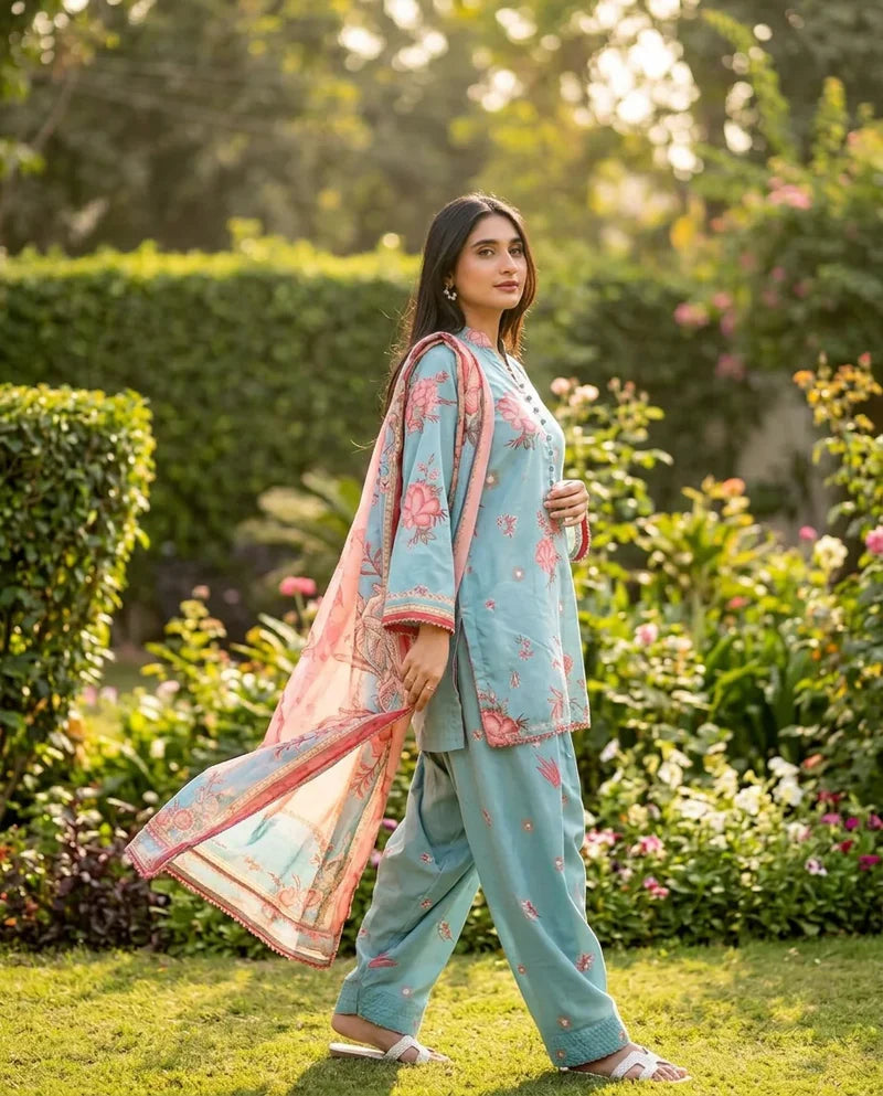 Bareen   Embroidered   3pc